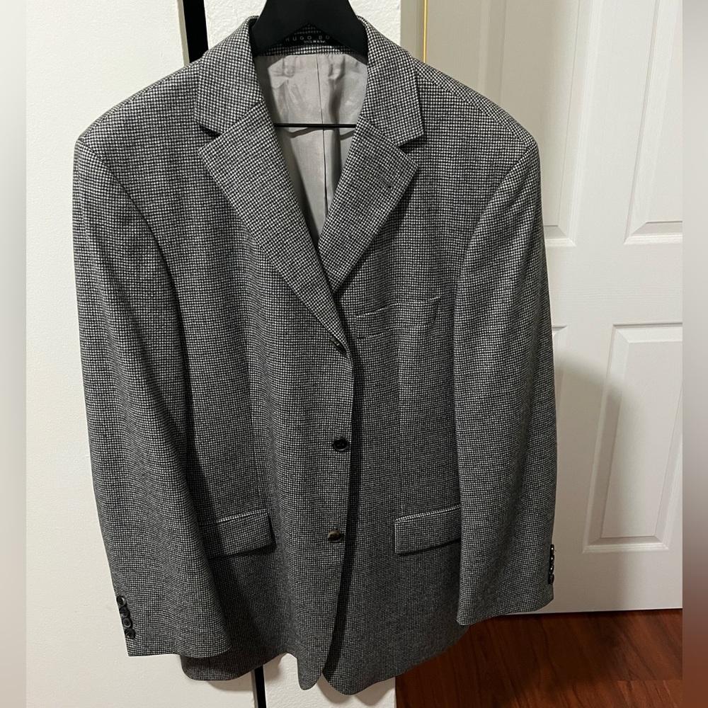 Hugo Boss Grey Houndstooth Blazer in Loro Piana wool and Cashmere - Picture 3 of 6